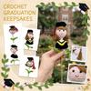 Handmade Crochet Graduation Doll with Cap and Gown On Stem Craft Decoration for Celebrations and Keepsakes