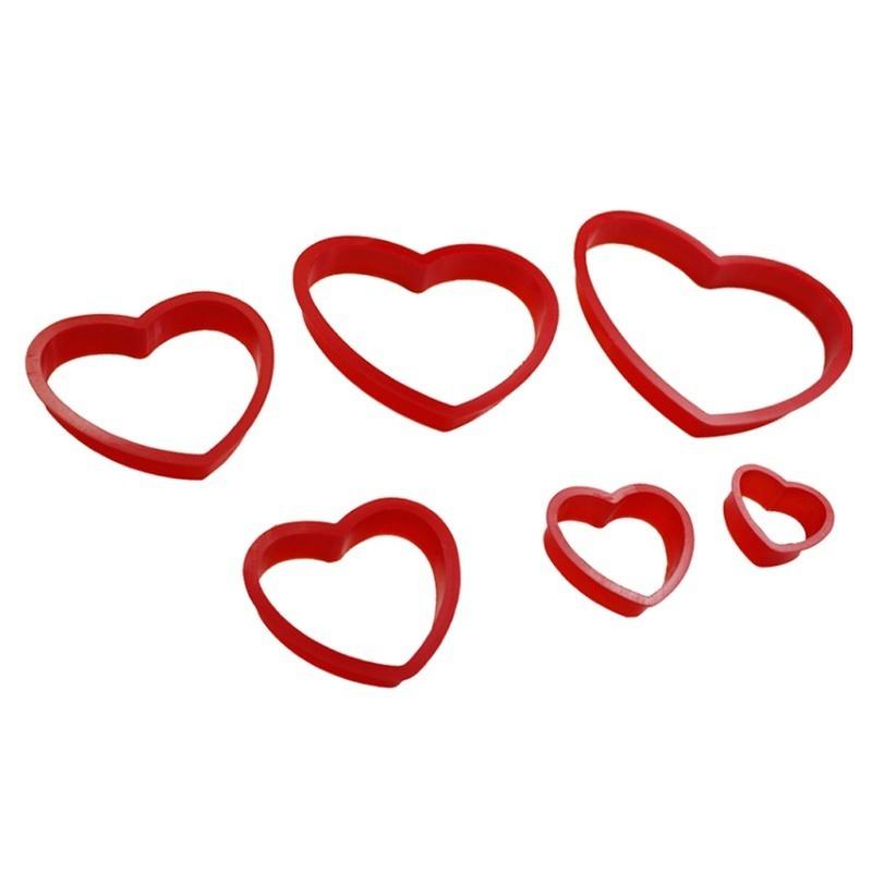 6 ks Srdce Cookie Sušenka Fondant Nářadí na vykrajování dortů Forma na výrobu cukru Sada řemesel