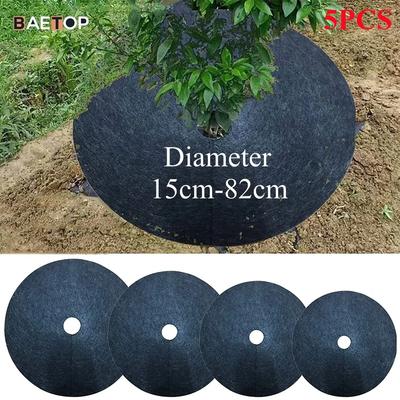 5 Stück Vlies-Baummulchring Unkrautbarriere, Schutzmatte, Pflanzenabdeckung, Anti-Gras, Gartengewebe Unkrautbekämpfung, 15cm-82cm