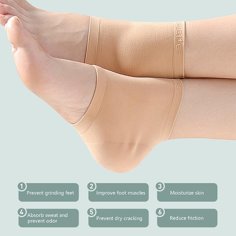 Fersen Socken Silikon Anti-Riss Schuhpolster Unisex Schmerzlinderung Fußpflege Socke
