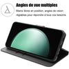 Coque - BOOLING - pour Samsung Galaxy S23 FE - Antichoc Effet Cuir - avec Poche à Carte - Noir - 2 Verres trempés