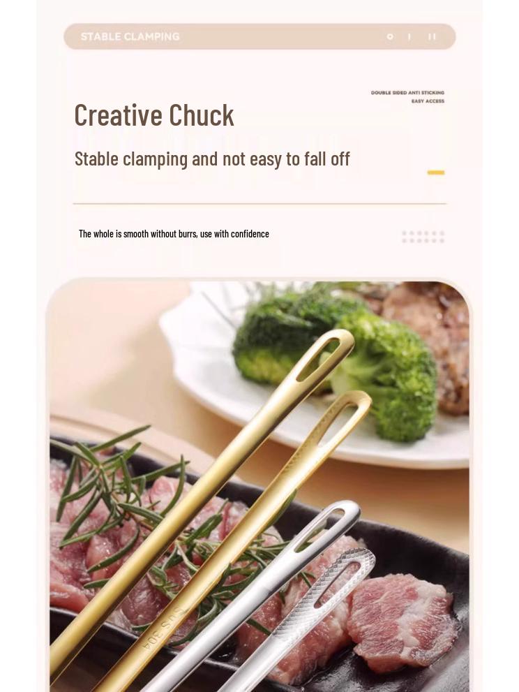 304 Stainless Steel Barbecue Tongs for Korean BBQ, Kitchen, and Buffet