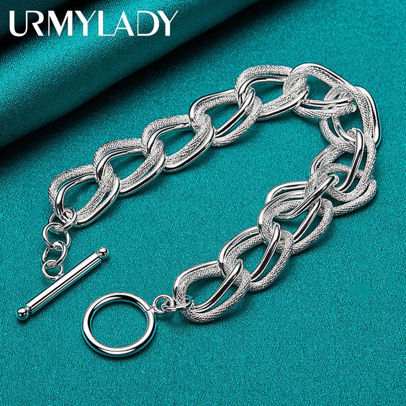 925 srebro matowa gładka okrągła bransoletka pierścionek dla kobiet moda męska biżuteria na przyjęcie weselne