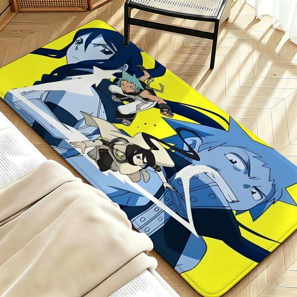 Anime S-Soul E-Eater Floor Mat Soft Flannel Floor Mat Suitable for Entryways, Living Rooms, Bedrooms, and Bathrooms