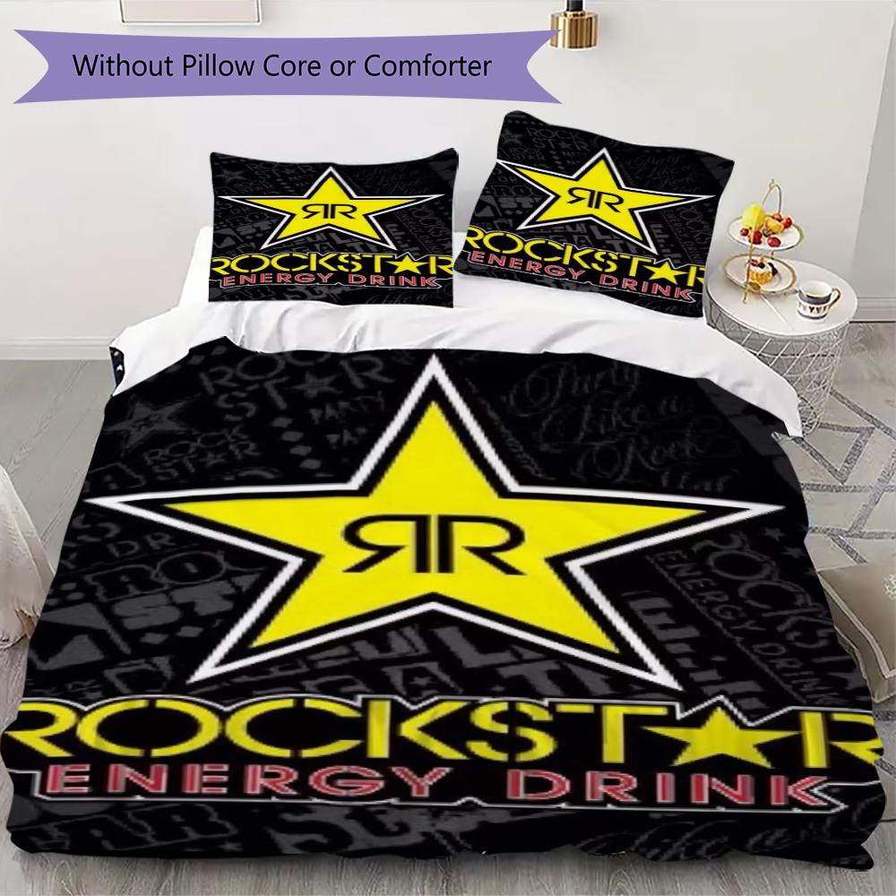 

Rockstar Energy Pattern Bedding uilt Set uilt Cover Pillowcase Home Decoration Birthday Gift (1 * duvet cover + 2 * pillowcase without core)133 135x200cm