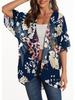 Women Printed Chiffon Sunscreen Cover Cardigan Top