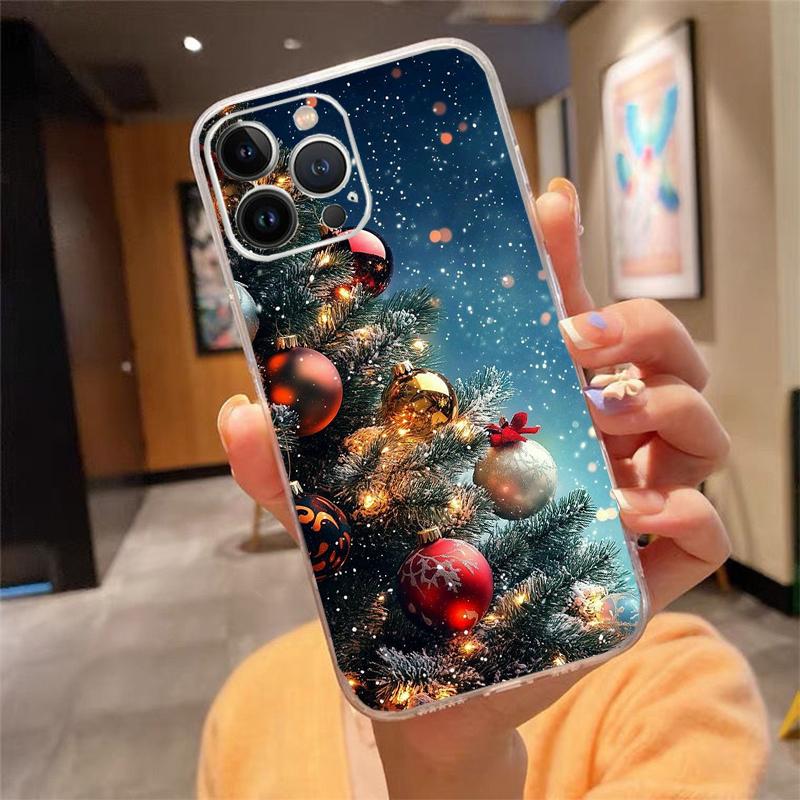Merry Christmas Tree Phone Case Carcasa Funda For iPhone 17 Pro Max Air 16 15 14 13 Pro Max 15 16 Pro 15Plus Case