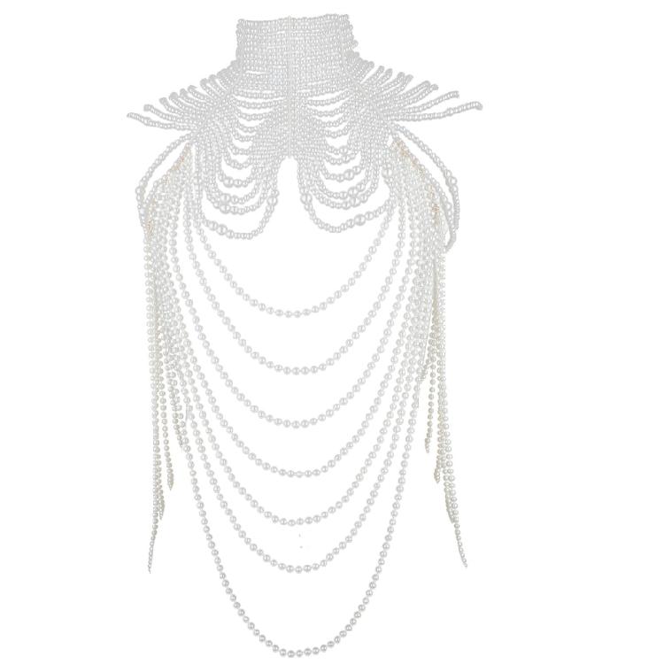 Shoulder Wrap Artificial Pearls Shoulder Chain for Evening Party Night Gown Shawl Body Chain Evening Shoulder Wrap