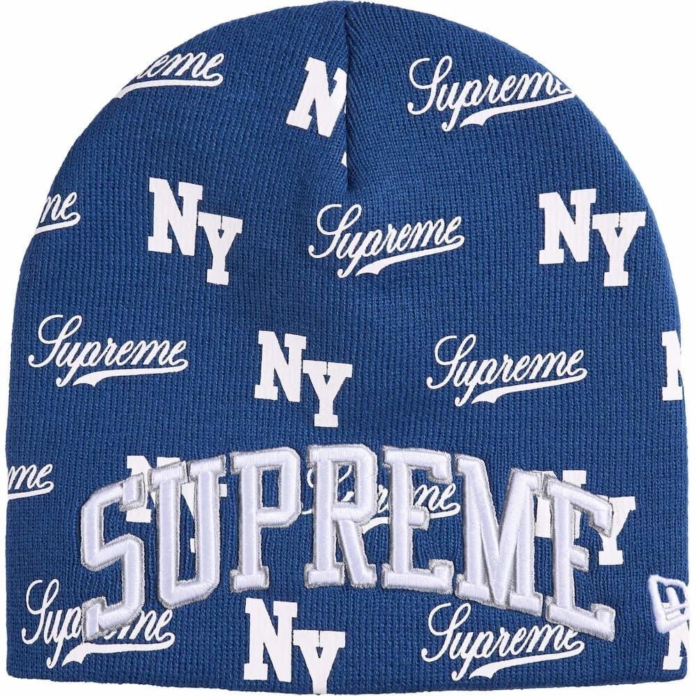818970 Supreme New Era Шапка-бини с монограммой Королевский синий One-Size