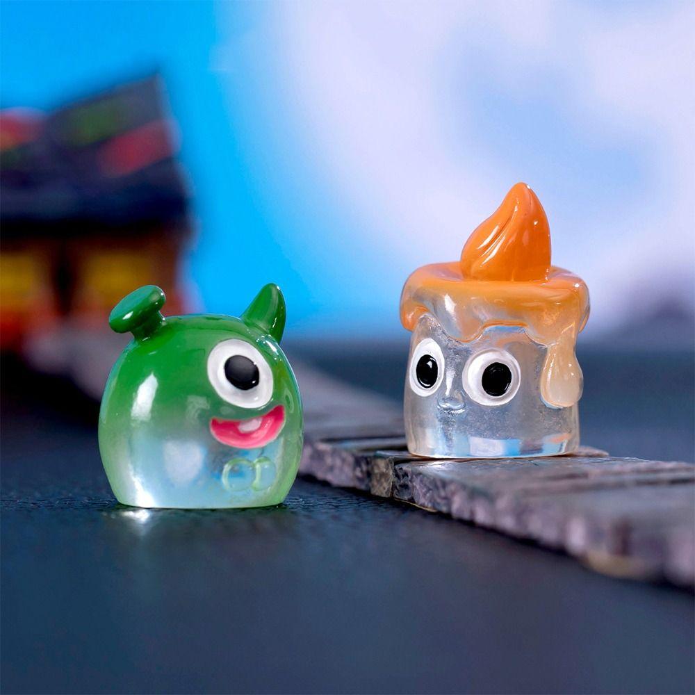 Resin Mini Ghost Ornament One-eyed Pumpkin Bat Skull Halloween Decorations  Ghost Festival