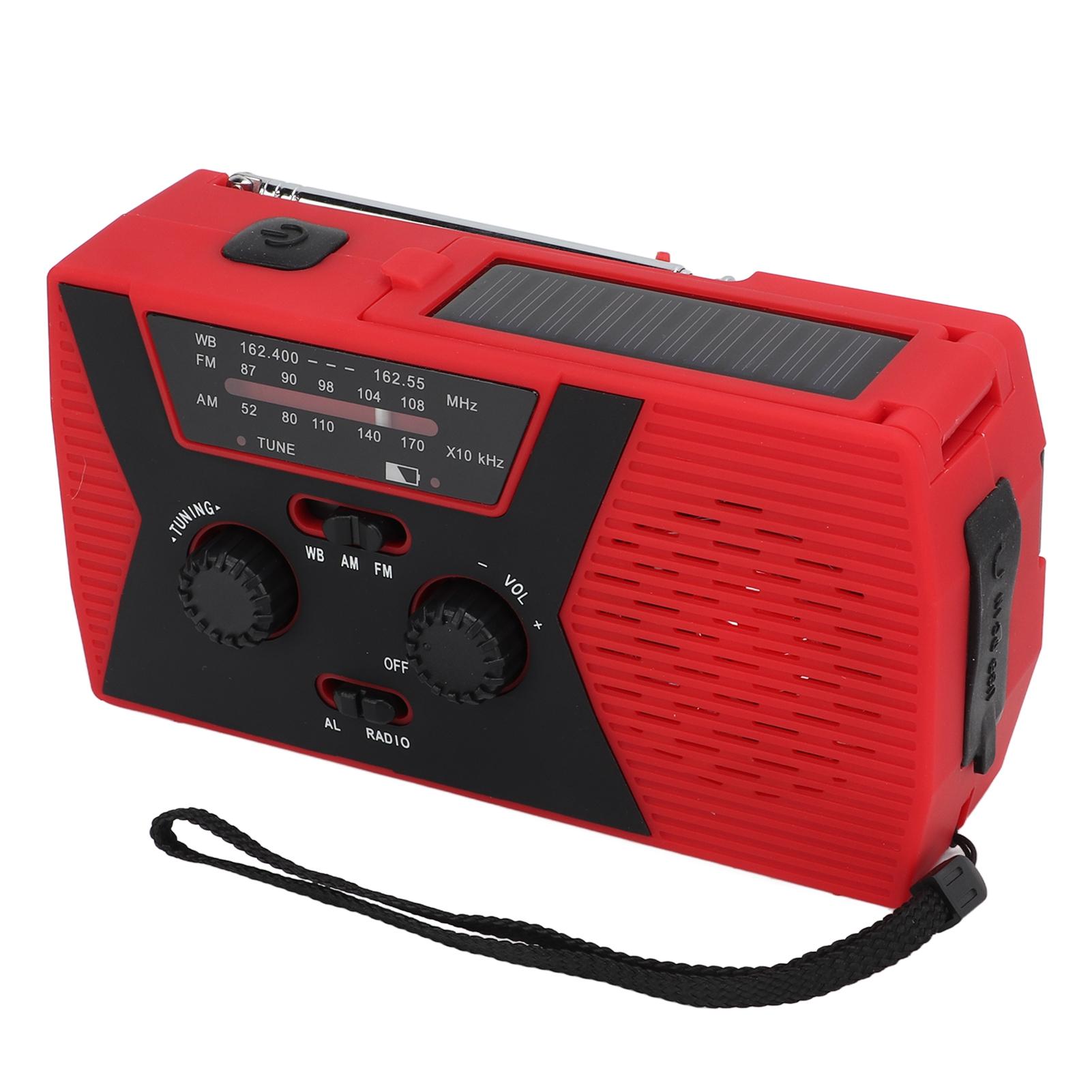 

Водонепроницаемое ручное радио AM FM WB аварийное радио 2,7 до 4,2 В предупреждение о погоде на солнечной энергии