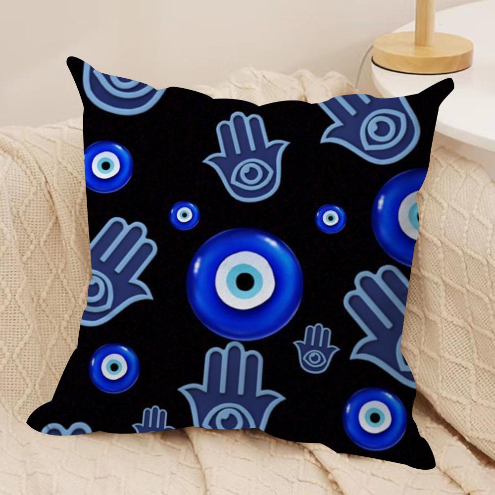 Eye Symbol Art Cushion Cover Silky Short Plush Double-Sided Printed Pillow Case for Sofa All Seasons Home Decor Gift