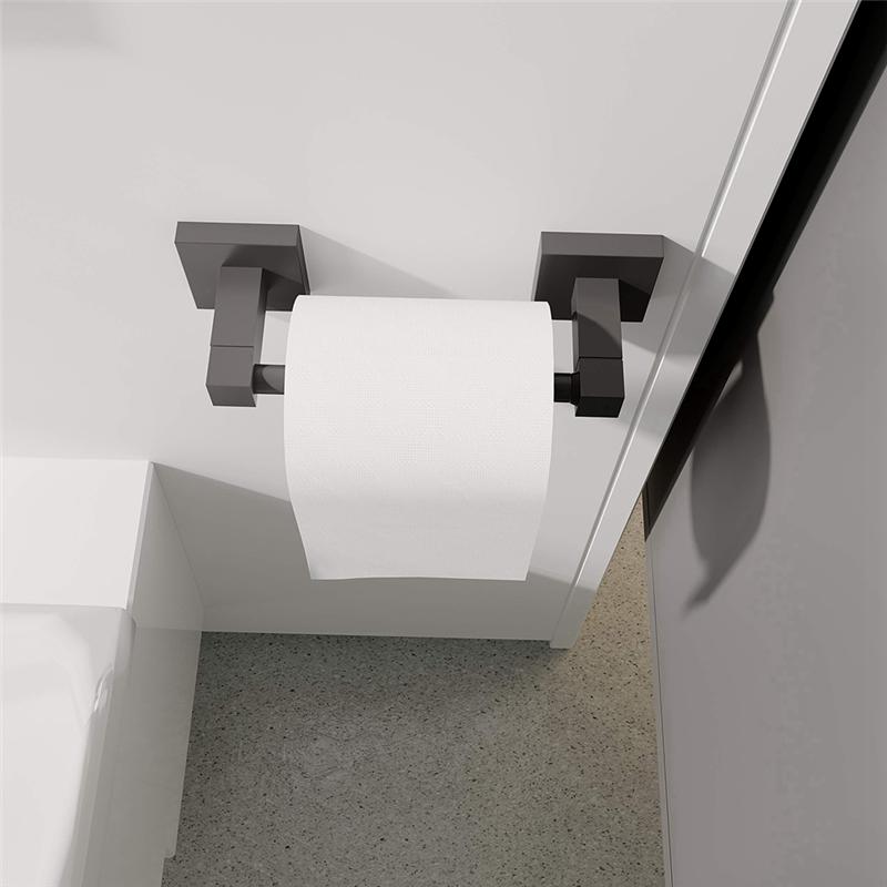 ABGR-Black Stainless Steel Toilet Paper Holder Double Post Pivot Square Paper Towel Holder Toilet Toilet Holder чёрный