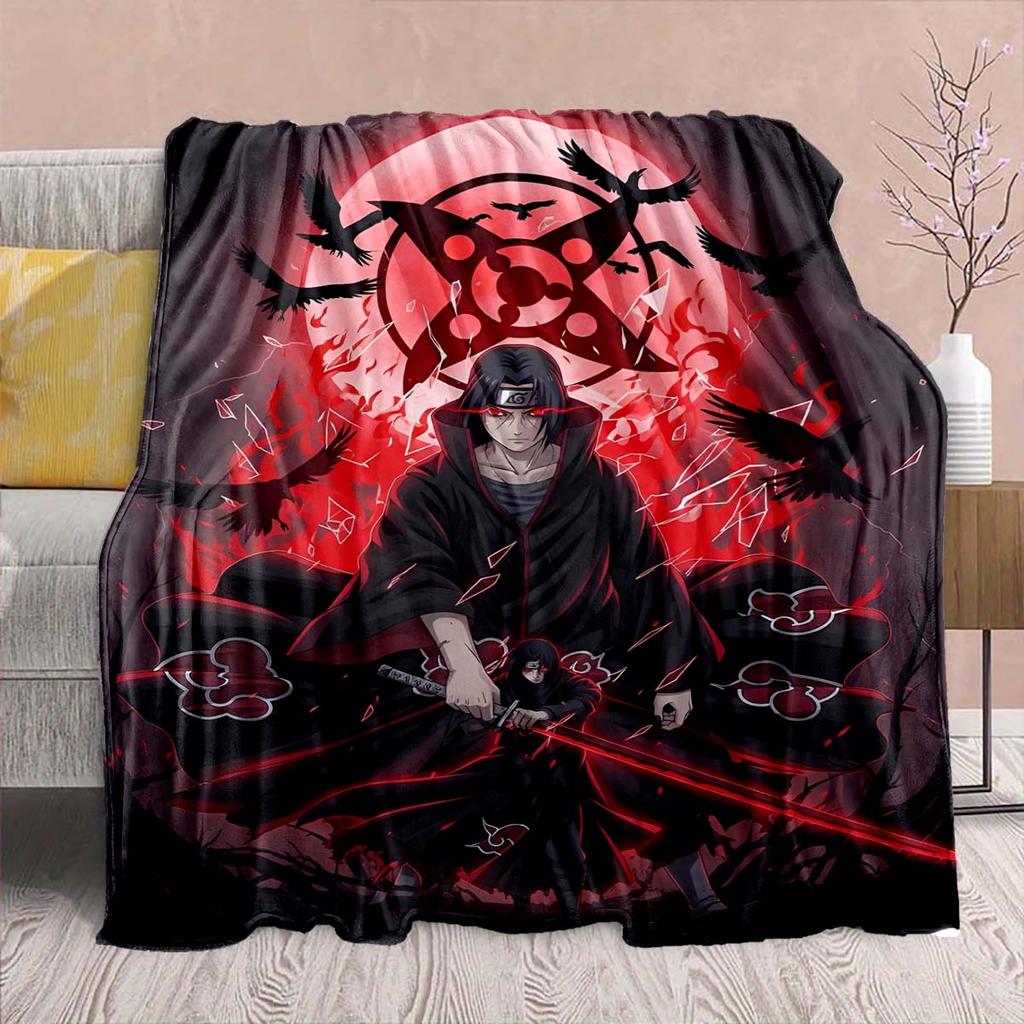Naruto Anime Flanelldecke - Weich Warm Perfekt für Sofa, Bettwäsche Camping Reise Büro Heimdekor -QJY