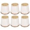 6Pcs Fabric Mesh Lamp Shade Clip On Lampshade Beige Golden Edge Style for E14 Chandelier Ceiling