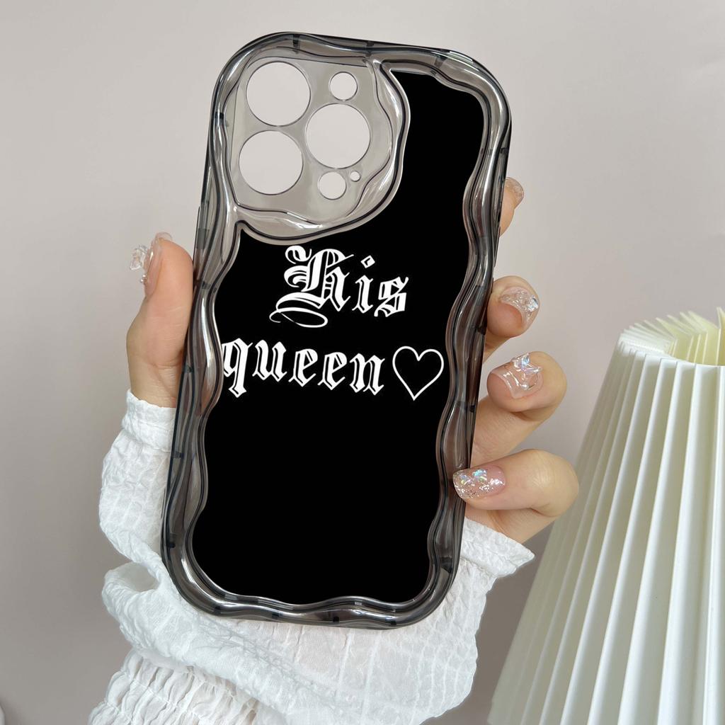 LZ29 Queen King Crown Couple Clear Soft Wave Phone Cases for iPhone 15 13 Pro Max 12 Mini 14 8 Plus XS Max XR 6 Protection Back Cover