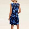 Women's Loose-Fit Casual Printed Split-Hem Sleeveless A-Line Dress