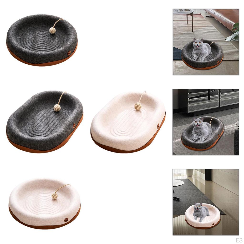 Cat Scratch Pad Lounge Flippable Furniture Protector for Summer, Winter Multipurpose with Jute Ball