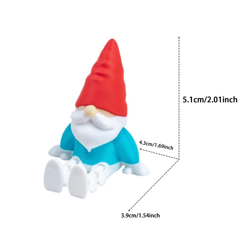 3D Printed Movable Santa Claus Figurine Articulated Movable Mini Santa Claus Ornament Car Decor
