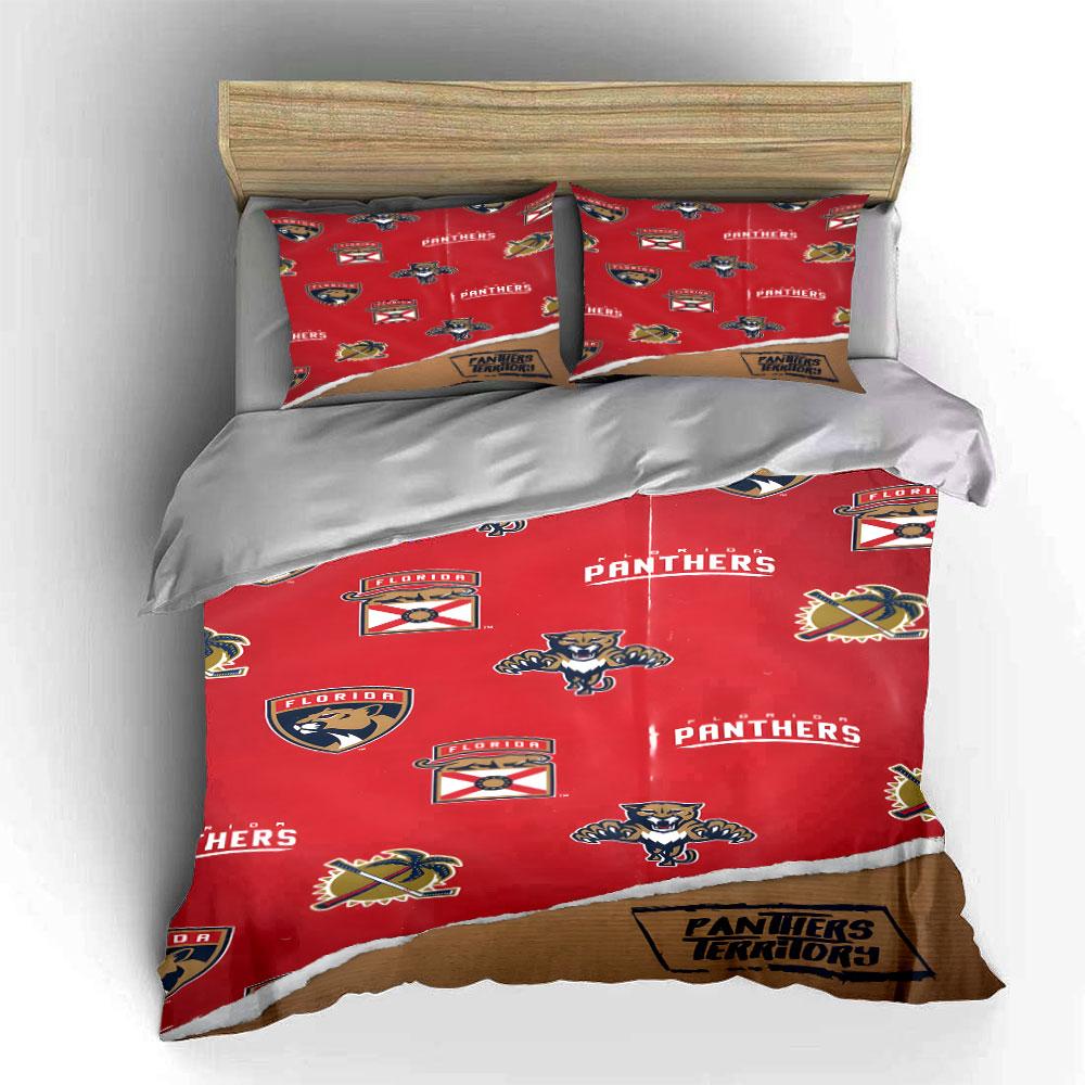 Florida Panthers Red Bedding Design Print Bedding Set Duvet Cover Pillowcases (1* Duvet Cover 2* Pillowcases Do Not Include Comforter)
