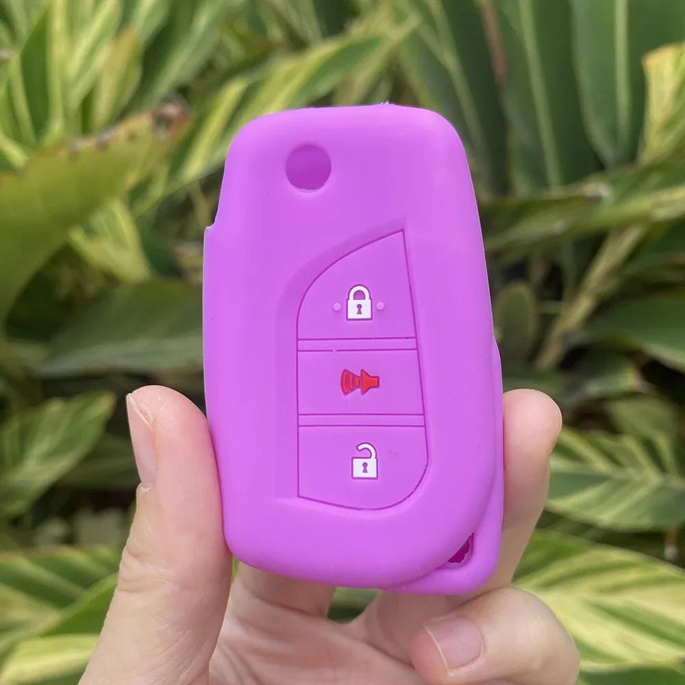 2 3 4 Button Silicone Car Key Case Cover Protect Shell Skin For Toyota Corolla Rav4 C-Hr Yaris Aygo Avensis Scion Vitz Flip Key