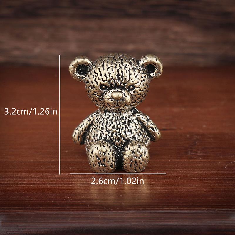 Vintage Messing Kawaii Bärenstatue Ornament Kupfer Tier Niedlicher Bär Heimfiguren Miniaturen Schreibtisch Handwerk Dekoration Geschenk