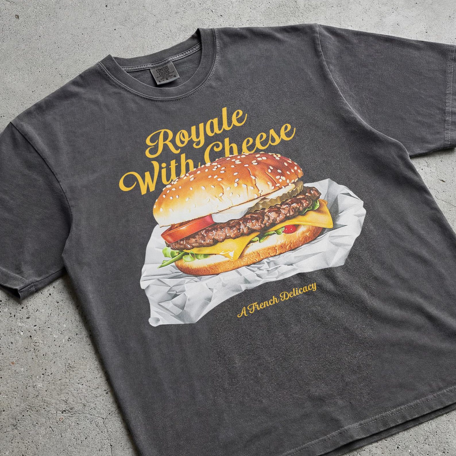 Royale with Cheese T-Shirt, Funny Tarantino Jules Winfield Movie Graphic Tee 4XL