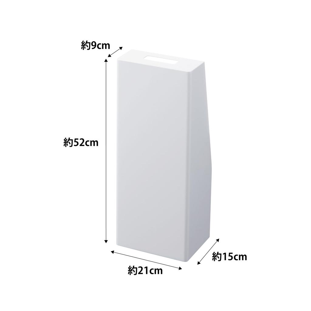 Yamazaki Tower Fire Extinguisher Stand, White, Approx. W21 x D15 x H52cm, Includes Fire Extinguisher Cover and Label, 1955
