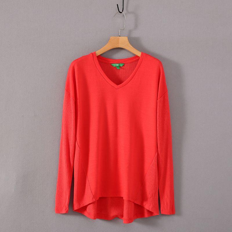 

Foreign Trade European and American Original Order Spring Wear Hoodie T-shirt Shirt Red Plus size M
