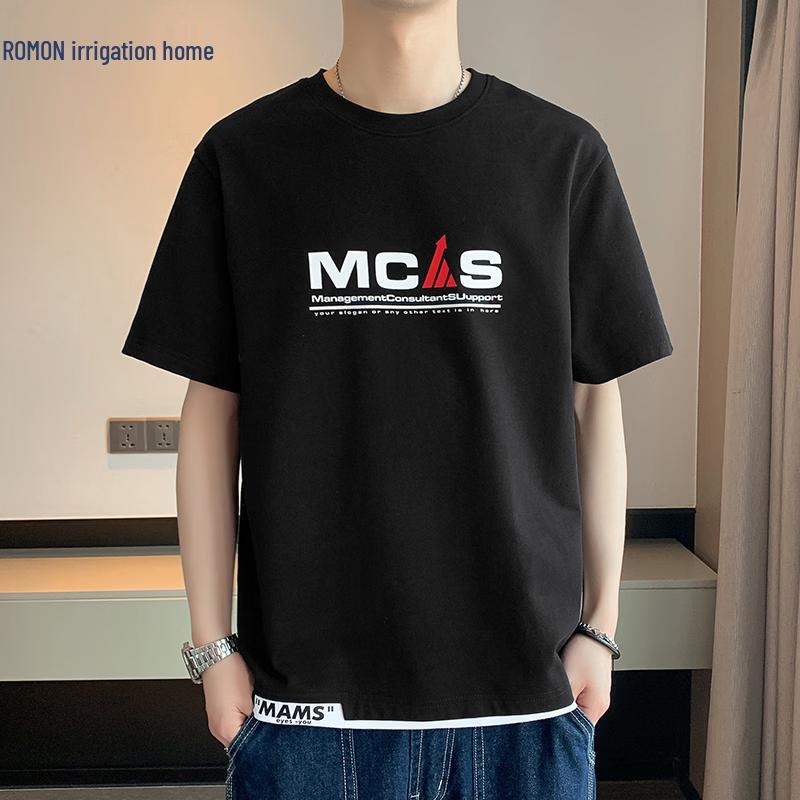 

ROMON Men s Pure Cotton Short Sleeve Round Neck T-Shirt XL