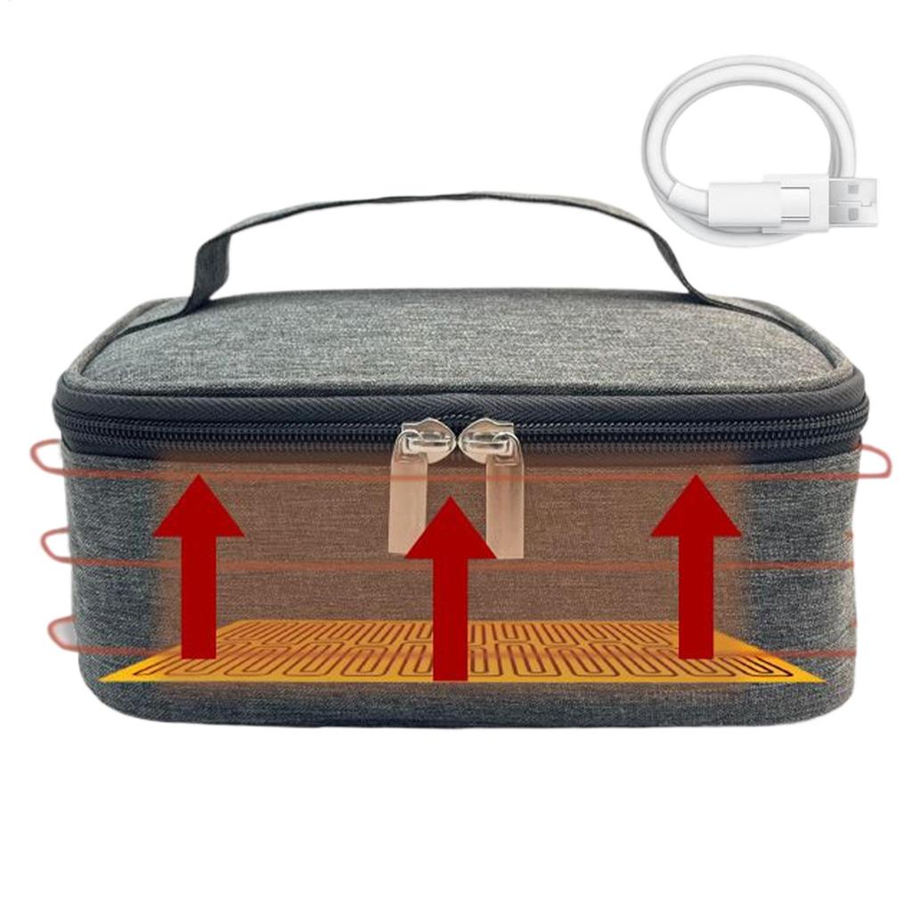 Izolowana torba z ładowaniem przez USB, podgrzewacz do żywności, elektrycznie podgrzewany izolowany pojemnik na lunch, wodoodporny, na piknik na świeżym powietrzu, podróż