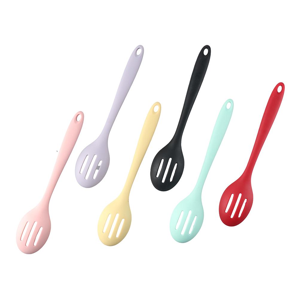 

Силиконовые антипригарные ложки для перемешивания, дуршлаг, сервировочная лопатка, набор ложек с прорезями