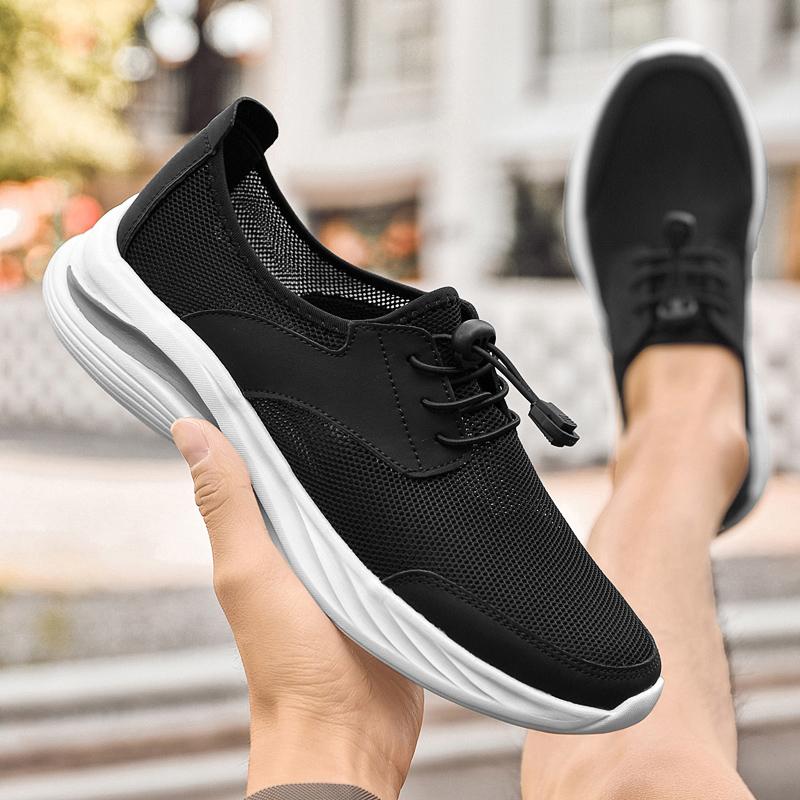 Men Comfortable Hollow Out Loafers Summer Breathable Lightweight Walking Shoes New Size 45 Antiskid Soft Bottom Sneakers