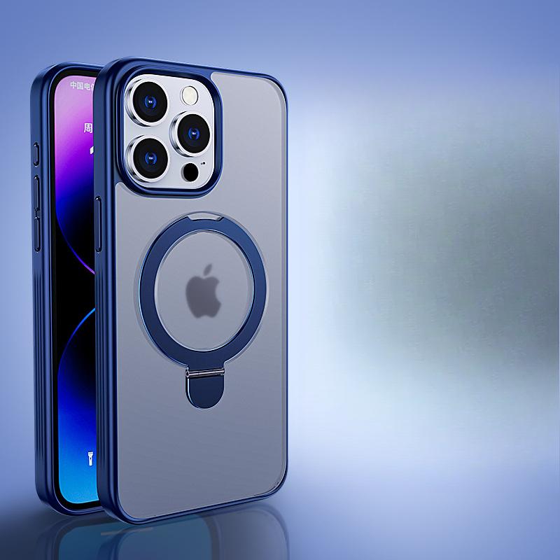 Suitable for Apple 13 Phone Case, Matte 14promax Magnetic Stand, High-end Anti-drop Protective Case for IPhone13
