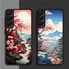 Japanese Landscape Cool Matte Case For Samsung Galaxy S24 S22 S23 S20 S21 FE S10 Plus Capa Note 20 Ultra 10 Lite Phone Fundas