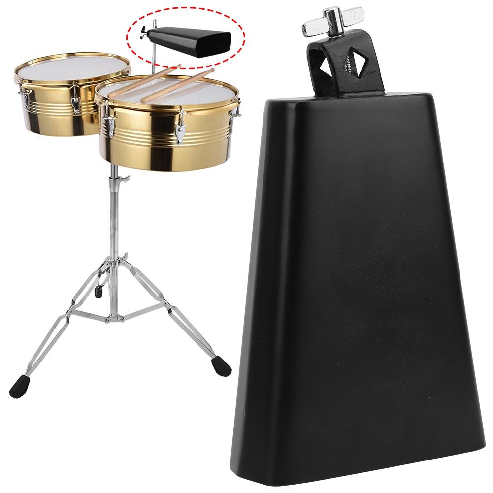 7palcový černý kovový kravský zvonec, zvonek na dobytek, perkuse, hudební nástroj, 7 palců