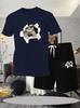 European Summer Men's Casual Shorts & T-Shirt Set - Digital Print Sportswear