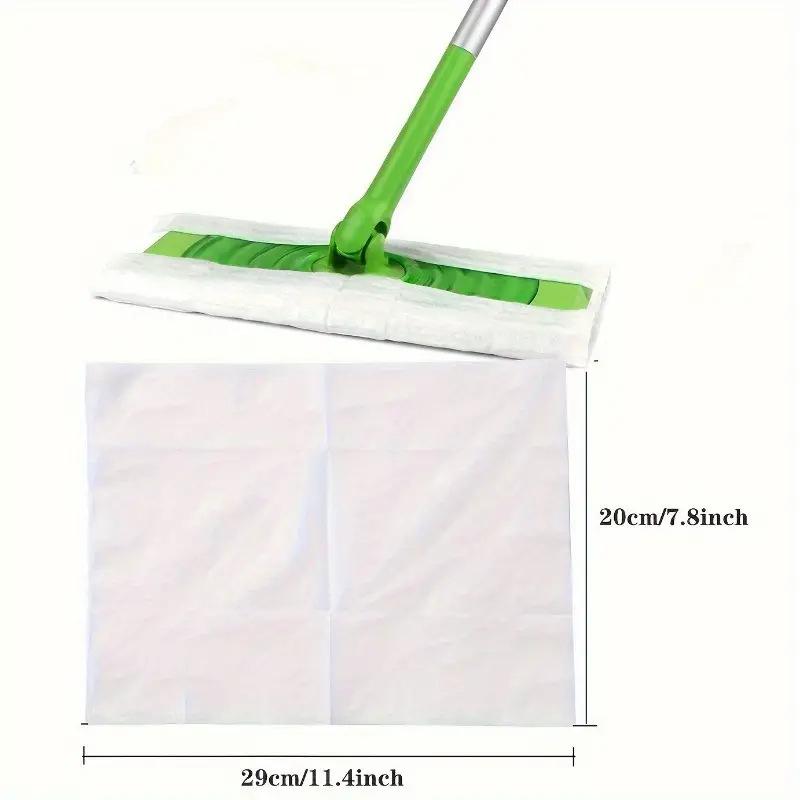 100pcs Disposable Dry Sweep Mop Pads 29x20cm Universal Mop Floor Ceramic Tile Cleaning Dust Removal Paper (Mop Not Included)