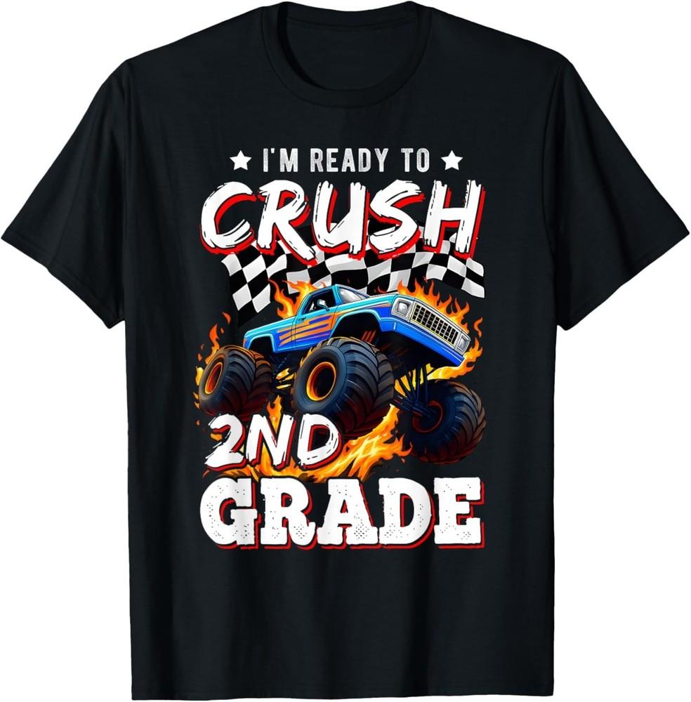 

Ready To Crush 2nd Grade Monster Truck Boy Back to School T-Shirt S