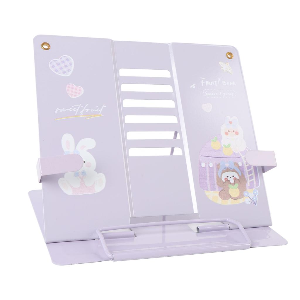 Book Holder Desk Reading Display Stand Stable Metal Steel Plate Adjustable for Tablets Phones Cute