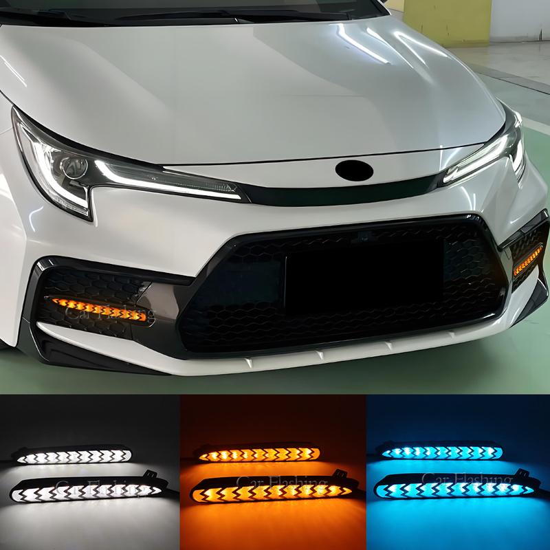 For Toyota Corolla SE XSE US Type Car LED Daytime Running Light with Yellow Turn Signal Fog Lamp