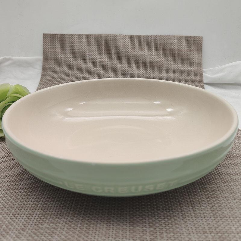 1PC High Temperature Ceramic Tableware French Gradual Change Color Color English Relief Practical Plate Deep Plate Home Kitchen