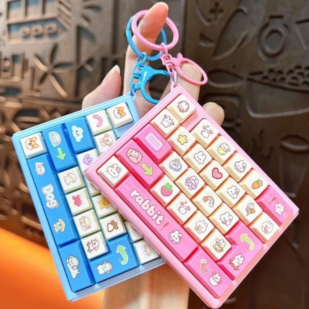 Animals 26 Keys Keyboard Keychain Mini Stress Relief Fidget Toy Office Use