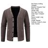 Men Knitting Cardigan V-Neck Long Sleeve Buttons Placket Sweater Jacket with Pockets Solid Color Autumn Winter Knitwear