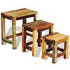 Vidaxl Set of 3 Nesting Tables, Solid Reclaimed Wood