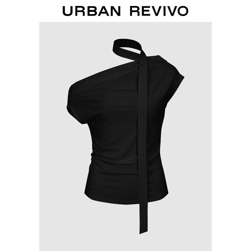 

UR Women s Asymmetric Shoulder Ruched Halter T-Shirt XS