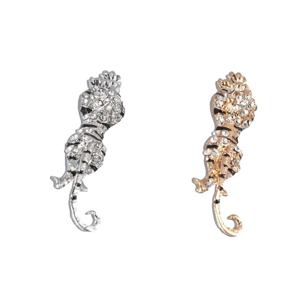 New Year Gifts Rhinestone Animal Fashion Jewelry Korean Style Pin Enamel Badges Tiger Brooches
