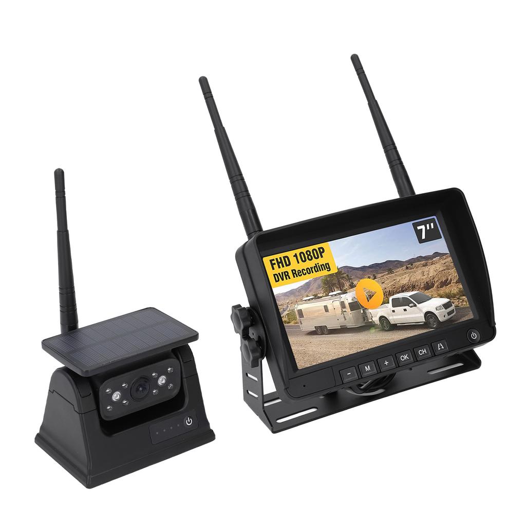 Backup Camera Magnetic Solar Wireless Infrared Night Vision Reverse Cam 9600mAh 1080P 150 Degrees  Viewing