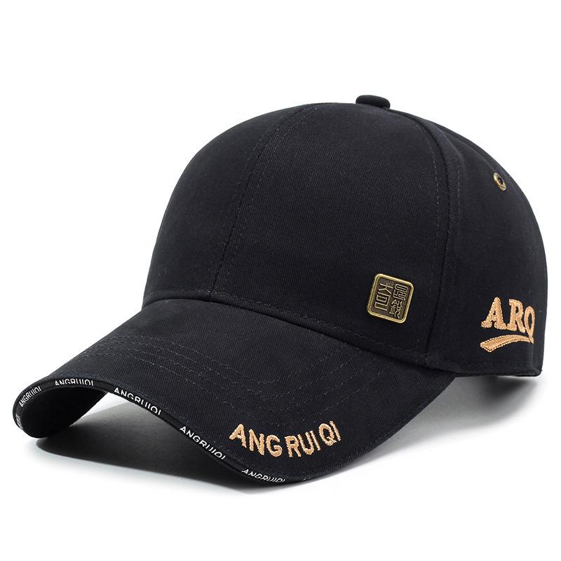 

Letter Aro Embroidery Baseball Hat Sun Protection Adjustable Peaked Cap Gift темно-синього кольору