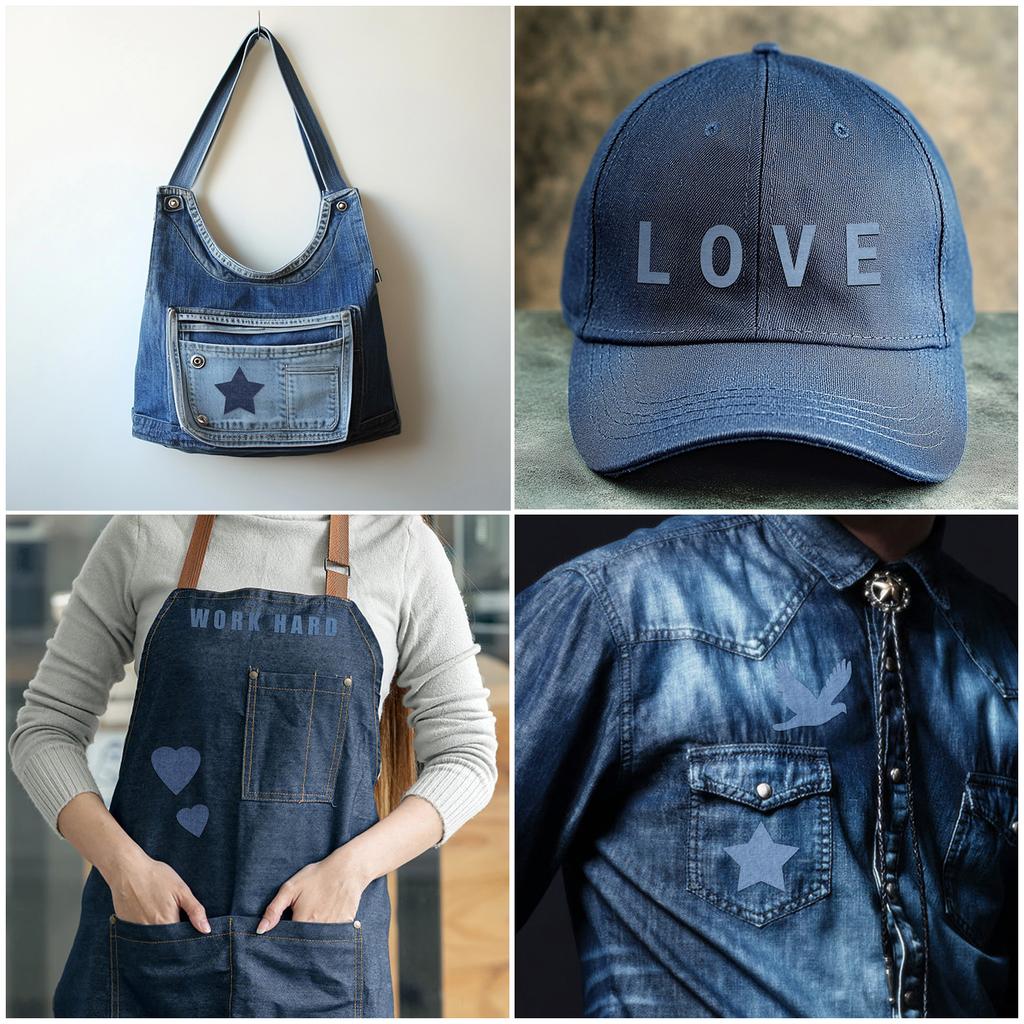 8X51cm Vintage Cotton Blue Denim Fabric For DIY Dolls Clothing Jeans Bag Cap Apron Crafts Manual Repair Repair Patches Mending